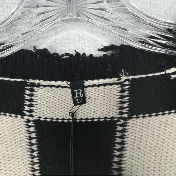 ❌SOLD❌R13 Distressed Edge Checkered Cardigan - Picture 6 of 9